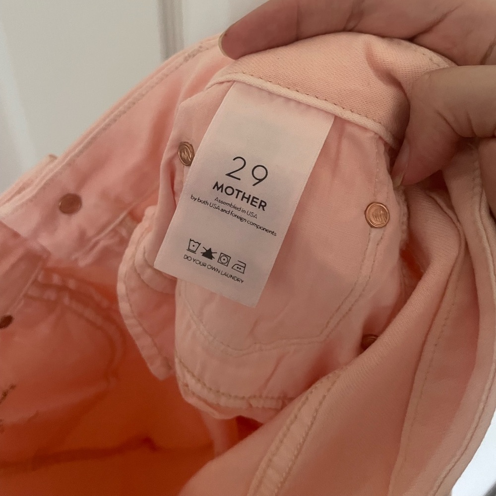Mother Pink Lemonade Looker Ankle Step Fray Jeans - Picture 9 of 12